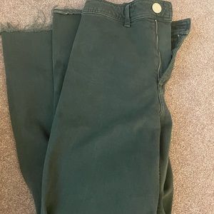zara marine pants dark green denim